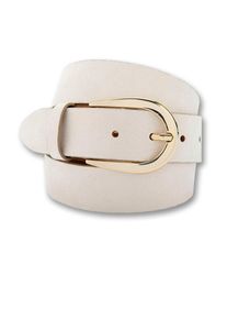Bernd Götz BERND GÖTZ Damen Ledergürtel, beige, casual,modisch,klassisch,casual, Gr. 100, unifarben mit Farbeinsatz, Leder, Gürtel, mit goldener Designschließe