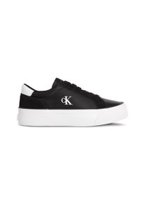 Damen Plateausneaker "VULC FLATFORM MG NYLON MIX", Calvin Klein Jeans, Gr. 38, schwarz-weiß, Textil, unifarben mit Farbeinsatz, sportlich, Schuhe,