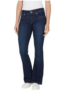 Pepe Jeans Damen 5-Pocket-Jeans "FLARE LW PIMLICO", blau, casual, Gr. 30, Denim/Jeans, Obermaterial: 83% Baumwolle, 12% Viskose, 4% Elastomultiester,