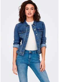 Only Damen Jeansjacke "ONLWONDA DNM JACKET PIM", blau, casual, Gr. XS, Denim/Jeans, Obermaterial: 70% Baumwolle, 21% Polyester, 8% Viskose, 1%