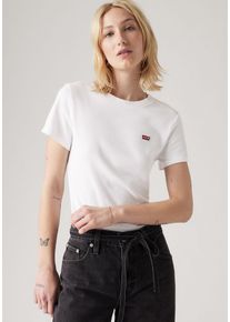 Levi's LEVI'S Damen T-Shirt "ESSENTIAL HM SS TEE", weiß, casual, Gr. M, Jersey, Obermaterial: 100% Baumwolle, Shirts, Taillierter Schnitt