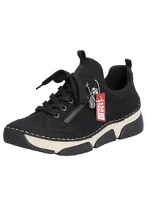 Rieker Damen Slip-On Sneaker, Gr. 36, schwarz, Nubuklederimitat, Textil, sportlich, Schuhe, Schlupfschuh, Halbschuh, Freizeitschuh mit weicher