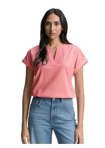 Tom Tailor Damen Kurzarmbluse, pink, casual, Gr. 36, unifarben, gemustert, Web, Obermaterial: 100% Baumwolle, Blusen, im Tunika-Style, kariert