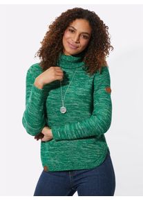 Casual Looks Damen Rollkragenpullover "Pullover", grün, Gr. 40, unifarben, meliert, 54% Baumwolle, 46% Polyacryl, Pullover