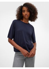 Véro Moda VERO MODA Damen Kurzarmpullover "VMSILJE 2/4 O-NCK OVERSIZE PULL GA NOOS", grau, modisch, Gr. S, unifarben, Strick, Obermaterial: 77% Viskose, 23%