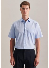 Seidensticker Herren Businesshemd "Schwarze Rose", blau, Gr. 43, unifarben, 100% Baumwolle, Hemden, Regular Kentkragen Uni
