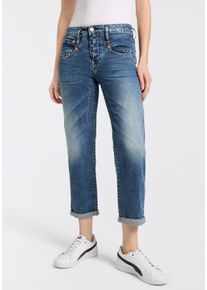 Herrlicher Damen Boyfriend-Jeans "Shyra Tap Organic Denim", blau, casual, Gr. 34, Denim/Jeans, Obermaterial: 98% Baumwolle, 2% Elasthan, Jeans, mit