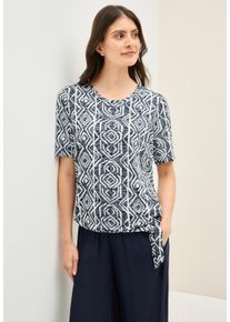 Cecil Damen T-Shirt, blau, casual, Gr. M, gemustert, Jersey, Obermaterial: 65% Polyester, 35% Viskose, Shirts, in Ausbrenner-Optik
