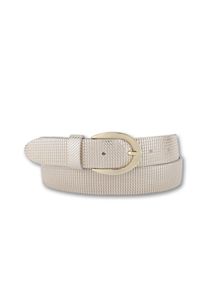 Bernd Götz BERND GÖTZ Damen Ledergürtel, beige, modisch, Gr. 110, unifarben mit Farbeinsatz, Rindsleder, Gürtel, mit Streifenlook