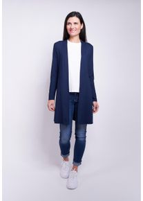 Seidel Moden Damen Cardigan, blau, casual, Gr. 42, unifarben, Jersey, Obermaterial: 95% Viskose, 5% Elasthan, Strickjacken, ohne Verschluss und aus