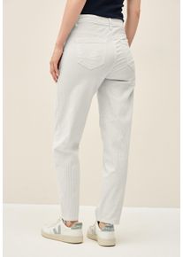 Cecil Damen Loose-fit-Jeans, grau, casual, Gr. 28, gestreift, Jeans, 88% Baumwolle, 10% Polyester, 2% Elasthan, Jeans, High Waist
