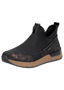 Rieker Damen Slip-On Sneaker, Gr. 40, schwarz, Lederimitat, Textil, sportlich, Schuhe, Schlupfboots, High Top Sneaker, Herbstschuh mit