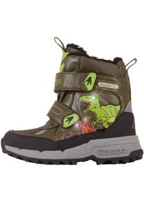 Kappa Damen Winterboots, Gr. 26, grün, Synthetik, Textil, sportlich, Schuhe, Winterstiefel, Winterschuhe, wasserdicht, gefüttert, mit Lichteffekten