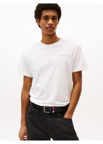 Tommy Jeans Herren T-Shirt "TJM SLIM LINEAR CHEST TEE EXT", beige, casual, Gr. XXL, unifarben, Single Jersey, Obermaterial: 100% Baumwolle, Shirts,