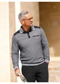 Marco Donati Herren Sweatshirt, grau, Gr. 44, gemustert, gestreift, 50% Baumwolle, 50% Polyester, Sweatshirts