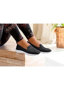 Lascana Damen Slipper, Gr. 39, schwarz, Obermaterial: 100% Textilmaterial. Futter: 100% Textilmaterial. Decksohle: 100% Textilmaterial. Laufsohle: