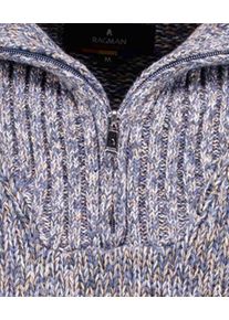 Ragman Herren Troyer, blau, casual, Gr. L, 100% Baumwolle, Pullover