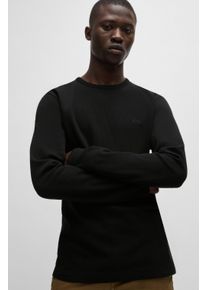 BOSS Orange Herren Langarmshirt "Tempesto", schwarz, casual, Gr. S, unifarben, Single Jersey, Obermaterial: 78% Baumwolle, 15% Polyacryl, 7%