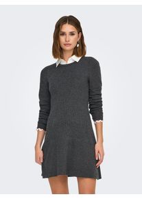 Only Damen Midikleid "ONLLATIA LS DRESS EX KNT", grau, modisch, Gr. XL, unifarben, Strick, Obermaterial: 50% Viskose, 27% Nylon, 23% Polyester,