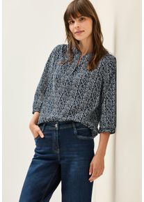 Cecil Damen Druckbluse, blau, casual, Gr. M, gemustert, Web, Obermaterial: 100% Baumwolle, Blusen, mit grafischem Muster