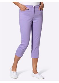 Classic Basics Damen 3/4-Jeans, lila, Gr. 42, unifarben, 97% Baumwolle, 3% Elasthan, Jeans