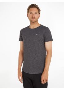 Tommy Jeans Herren T-Shirt "TJM SLIM JASPE C NECK", schwarz, modisch, Gr. M, meliert, Single Jersey, Obermaterial: 50% Baumwolle, 50% Polyester,