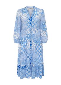Only CARMAKOMA Damen Tunikakleid "CARMILANA 3/4 DRESS WVN NOOS"princess blau aop:mix graphic, modisch, Gr. 44, bedruckt, Web, Obermaterial: 100%