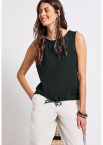 Street One Damen Blusentoppine grove grün, casual, Gr. 46, unifarben, Web, Obermaterial: 100% Baumwolle, Blusen, Musselin-Look, mit elastischem Saum