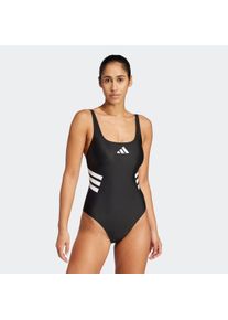 Damen Badeanzug "3S UBACK SUIT", schwarz-weiß, sportlich, Gr. 48, adidas Performance, Obermaterial: 78% Polyamid, 22% Elasthan, Badeanzüge
