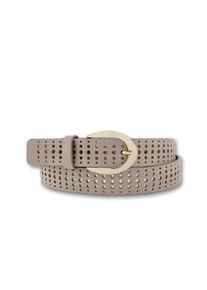 Bernd Götz BERND GÖTZ Damen Ledergürtel, beige, casual, Gr. 105, unifarben, Rindsleder, Gürtel, mit Rasteroptik