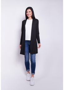 Seidel Moden Damen Cardigan, schwarz, casual, Gr. 46, unifarben, Jersey, Obermaterial: 95% Viskose, 5% Elasthan, Strickjacken, ohne Verschluss und