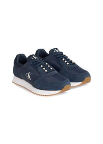 Herren Slip-On Sneaker "RETRO RUNNER SOCK LACE UP NY-SU", Calvin Klein Jeans, Gr. 44, blau, Textil, Lederimitat, unifarben mit Farbeinsatz,