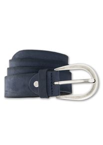 Bernd Götz BERND GÖTZ Damen Ledergürtel, blau, casual,modisch, Gr. 105, unifarben, Leder, Gürtel, mit mattsilberfarbener Dornschließe