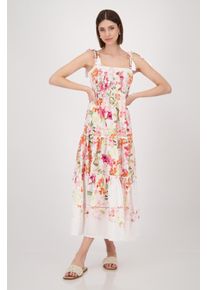 monari Damen Maxikleid "Kleid Blumenverlauf allov."cream gemustert, modisch, Gr. 34, gemustert, Web, Obermaterial: 55% Baumwolle, 45% Modal, Kleider,