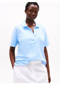 Damen Poloshirt "CRV STAMP LOGO REG SS POLO", blau, casual, Gr. 50, Tommy Hilfiger Curve, unifarben, Obermaterial: 96% Baumwolle, 4% Elasthan, Shirts