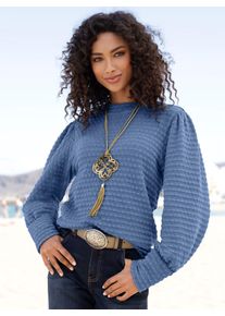 Heine Damen Langarmshirt "Shirt", blau, Gr. 36, unifarben, 48% Baumwolle, 48% Polyester, 4% Elasthan, Shirts