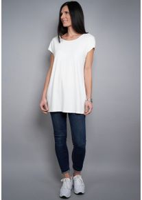Seidel Moden Damen Longshirt, weiß, casual, Gr. 40, unifarben, Jersey, Obermaterial: 95% Viskose, 5% Elasthan, Shirts, MADE IN GERMANY