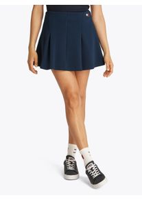 Tommy Jeans Damen Minirock "TJW PIQUE BADGE F&F SKIRT EXT", blau, casual, Gr. XL, unifarben, Piquu00e9, Obermaterial: 52% Baumwolle, 43% Polyester,