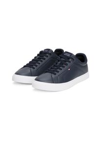Tommy Hilfiger Herren Sneaker "ICON COURT LTH FLAG ESS", Gr. 42, blau, Leder, Lederimitat, sportlich, Schuhe, Freizeitschuh, Halbschuh, Schnürschuh