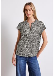 Street One Damen Shirtblusepine grove grün, casual, Gr. 44, gemustert, Stoff, 100% Viskose, Blusen, aus softer Viskose