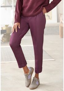 Lascana Damen 7/8-Hose, rot, modisch, Gr. 38, Web, Obermaterial: 95% Polyester, 5% Elasthan, Hosen, mit Bügelfalten, schmales Bein