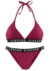 ELBSAND Damen Triangel-Bikini, lila, Gr. 34, Recycling-Polyamid, Bikini-Sets, mit Markenschriftzügen in Kontrastfarbe