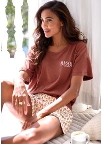 Vivance Dreams Damen Shorty, Gr. 32, bunt, Single Jersey, Obermaterial: 50% Baumwolle, 50% Viskose, modisch, Homewear-Sets, mit romantischem Muster