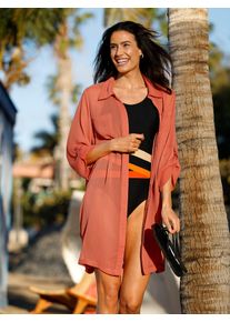 feel good Damen Blusenkimono, orange, Gr. 36, unifarben, 100% Polyester, Blusen