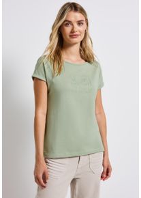 Street One Damen T-Shirt, grün, casual, Gr. 42, unifarben, Web, Stoff, 50% Baumwolle, 50% Modal, Shirts, im soften Baumwoll-Mix
