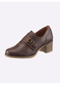Heine Damen Hochfrontpumps, Gr. 37, braun, Synthetik, modisch, Schuhe