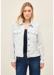 Cecil Damen Jeansjacke, grau, casual, Gr. XS, unifarben, Web, Stoff, 88% Baumwolle, 10% Polyester, 2% Elasthan, Jacken, aus Baumwolle mit