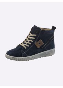 Casual Looks Damen Stiefelette, Gr. 42, blau, Veloursleder, sportlich, Schuhe