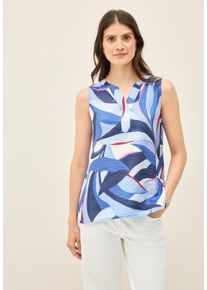 Cecil Damen Blusentopurban navy blau, casual, Gr. XXL, mehrfarbig, Stoff, 86% Viskose, 14% Nylon, Blusen, mit Multicolour Muster