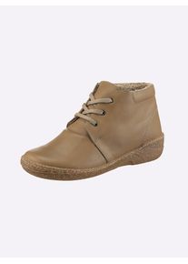 Casual Looks Damen Stiefelette, Gr. 37, beige, Glattleder, sportlich, Schuhe